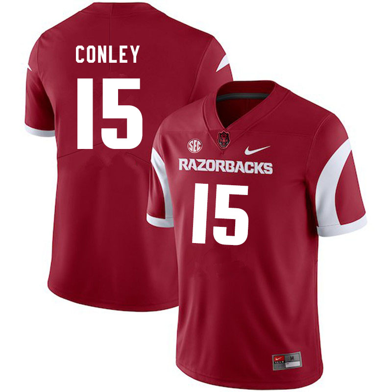 Men #15 Jon Conley Arkansas Razorbacks College Football Jerseys Sale-Cardinal - Click Image to Close